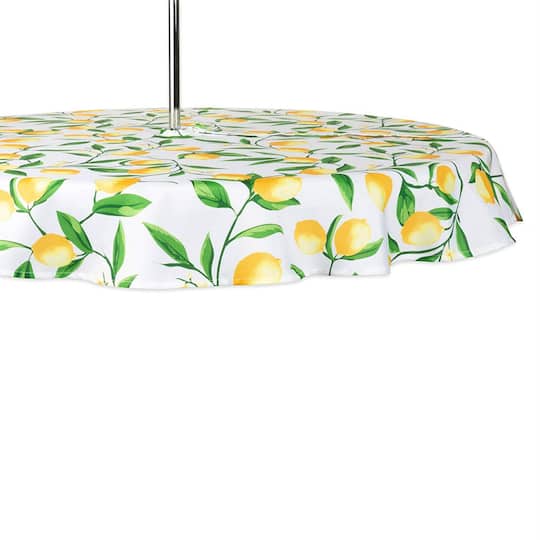 DII&#xAE; 60&#x22; Lemon Bliss Print Outdoor Tablecloth with Zipper